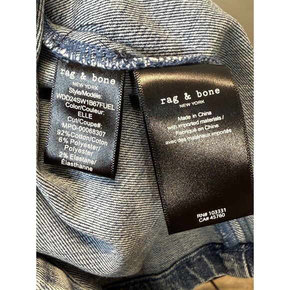 rag & bone Women's WDD24SW1B67FUEL Size 8 Blue Flexi Jasmine Denim Dress NWT - Picture 8 of 10